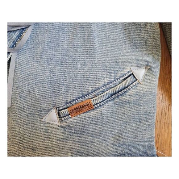 NWT Rock & Roll Fringe Denim Jacket - Picture 3 of 6